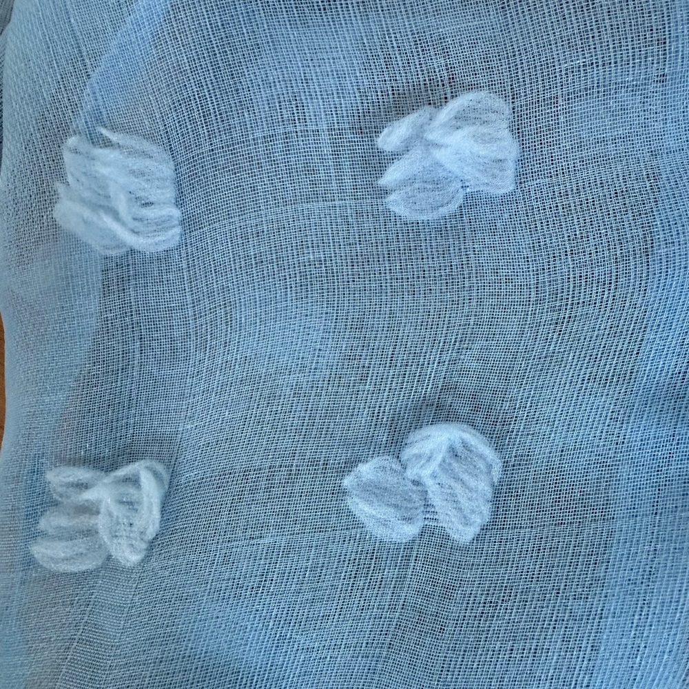 Sky Blue Textured Women's Blouse - Picture 8 of 9